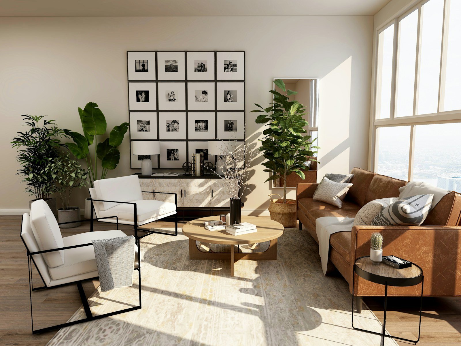 Chambre avec mur de fenêtres posé avec précision